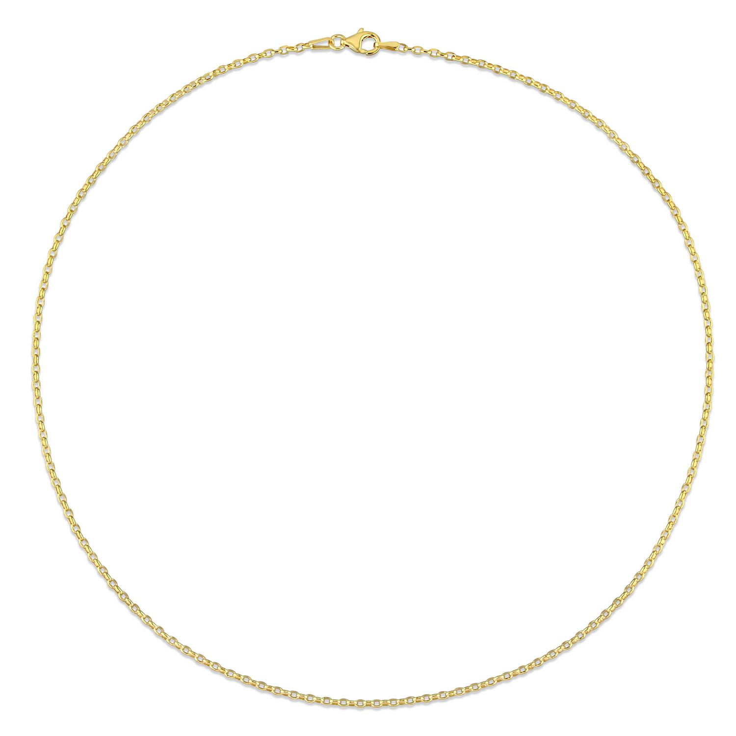 Miabella 18K Yellow Gold Plated Sterling Silver Rolo Chain Necklace