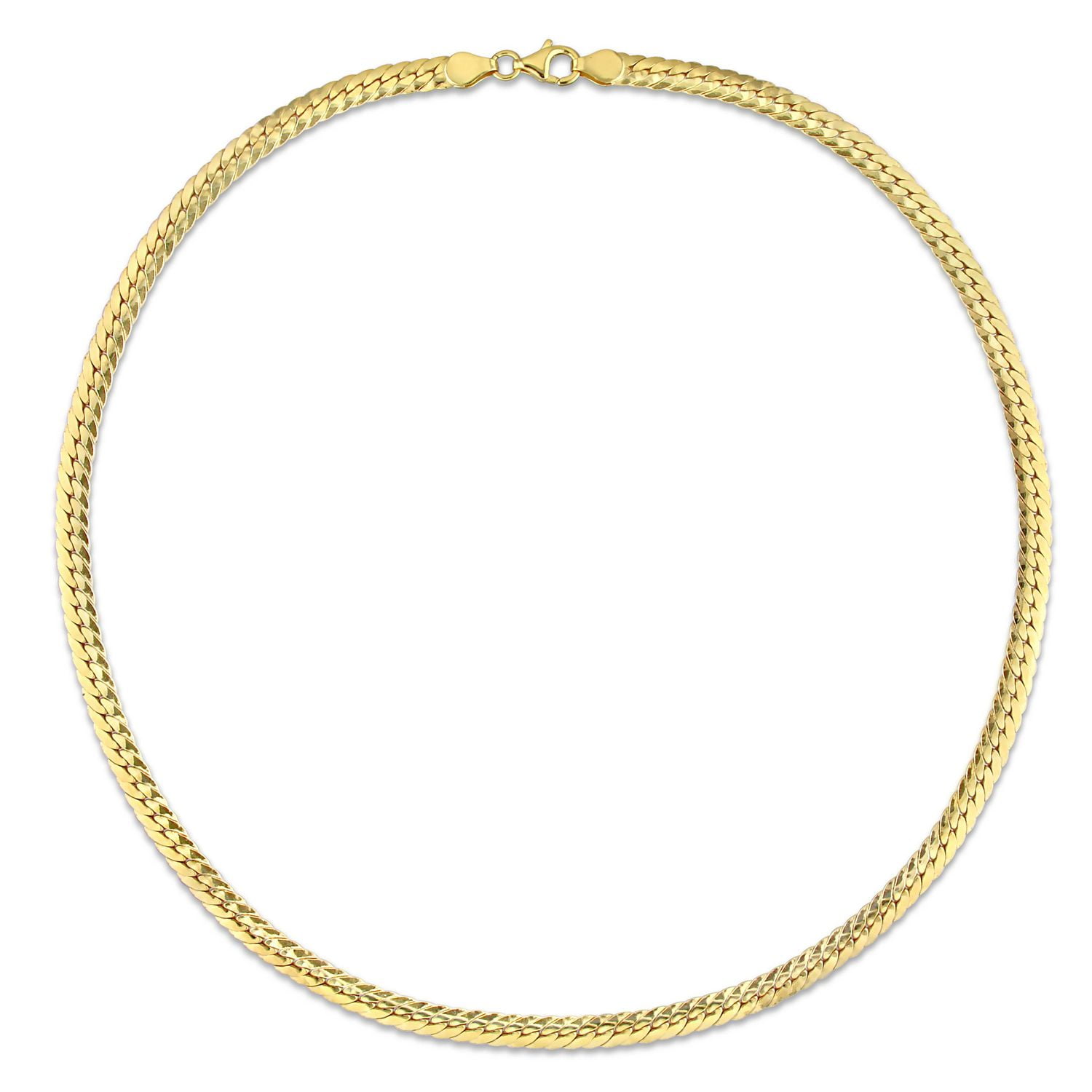 Miabella 18K Yellow Gold Plated Sterling Silver Herringbone Chain Necklace