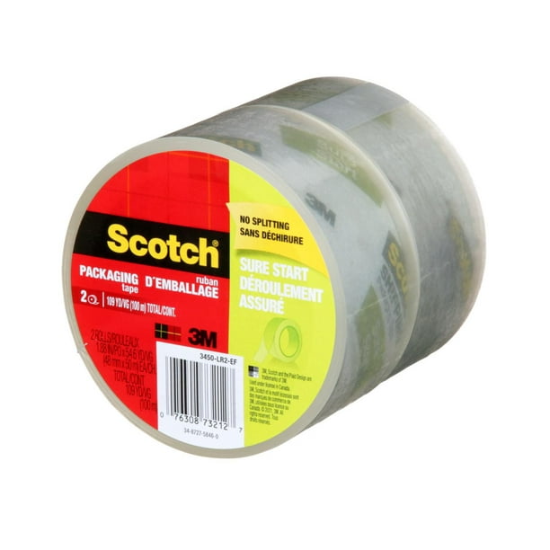 Ruban d'emballage Scotch® 3500-3-ESF, transparent, 48 mm x 50 m (1,88 po x  54,6 v), 3/emballage