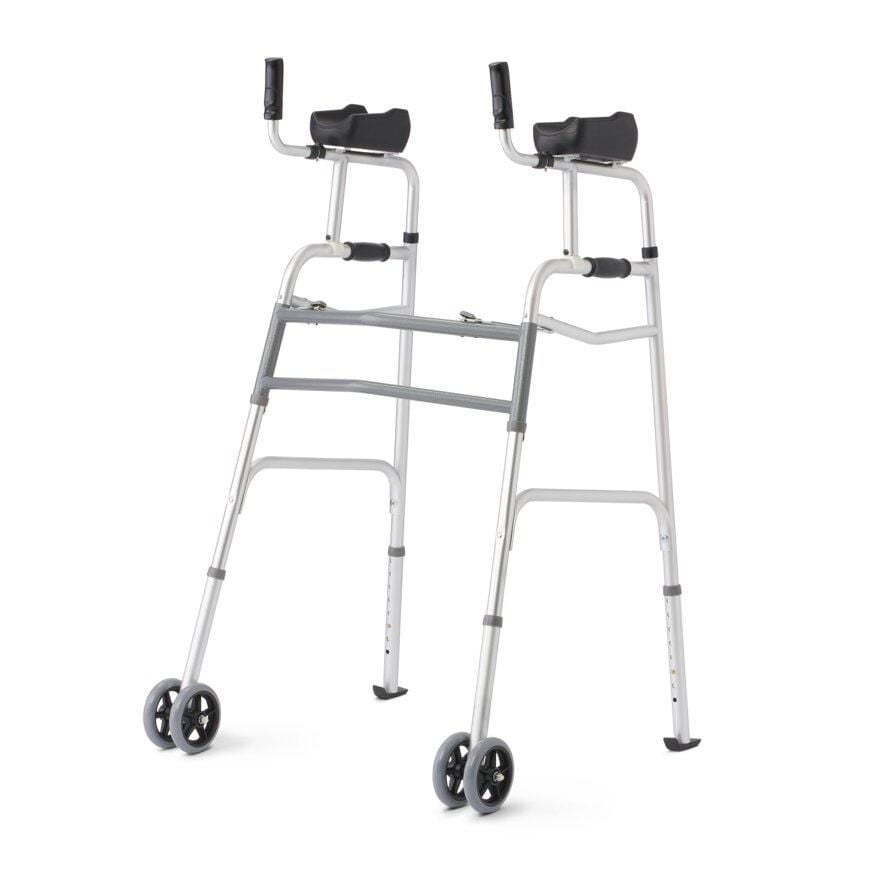 Déambulateur vertical pliant Medline avec roues de 5 po, junior