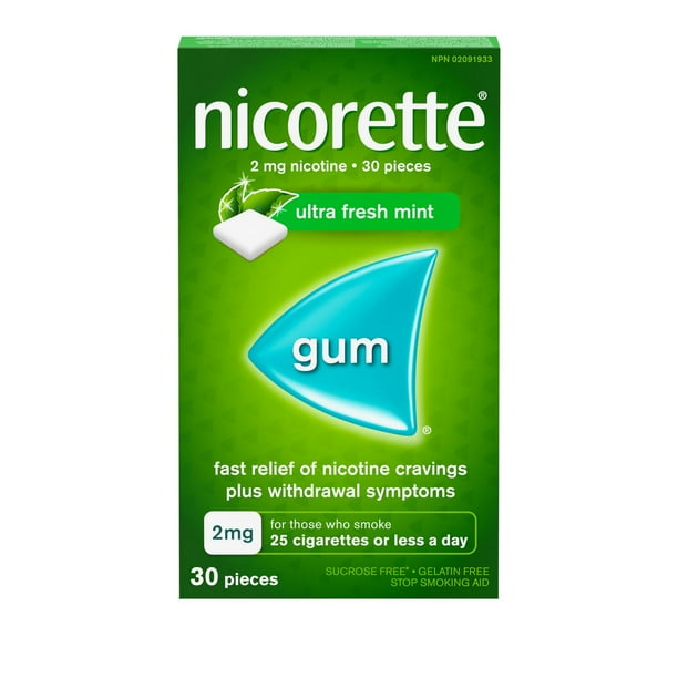 Nicorette Gum Nicotine 2mg Ultra Fresh Mint Flavour Quit Smoking Aid 1748