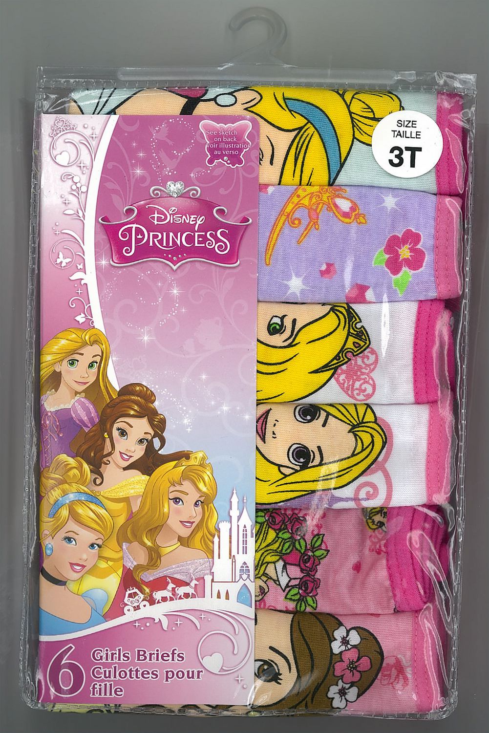 Disney Princess Disney Girls Princess 6 Pack Briefs 