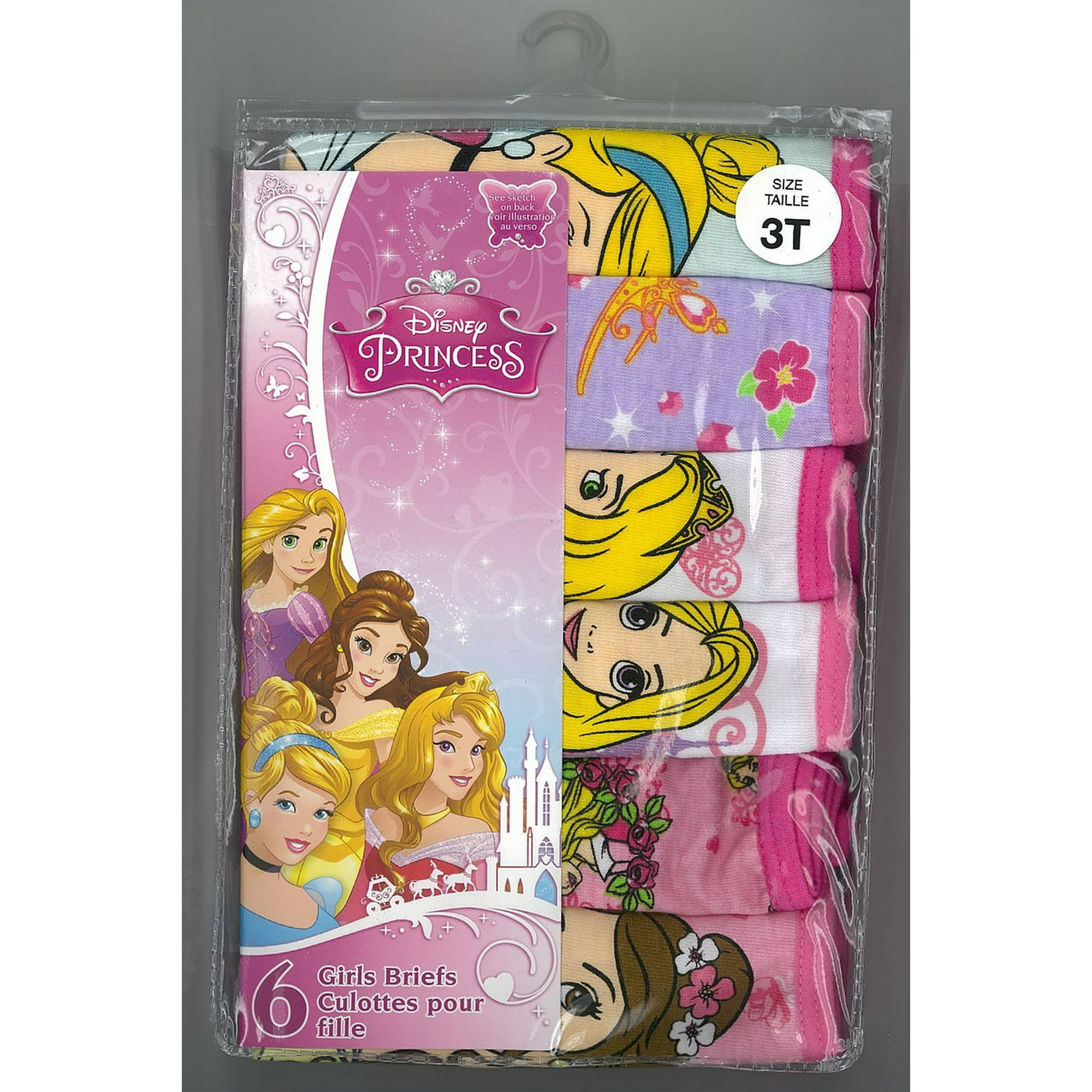 Disney Princess Disney Princess Kids' White, Pink & Purple Briefs With  Coloring Page, 5-Pack