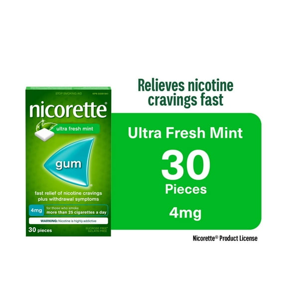 Gomme à la menthe givrée de NicoretteMD 30 unités