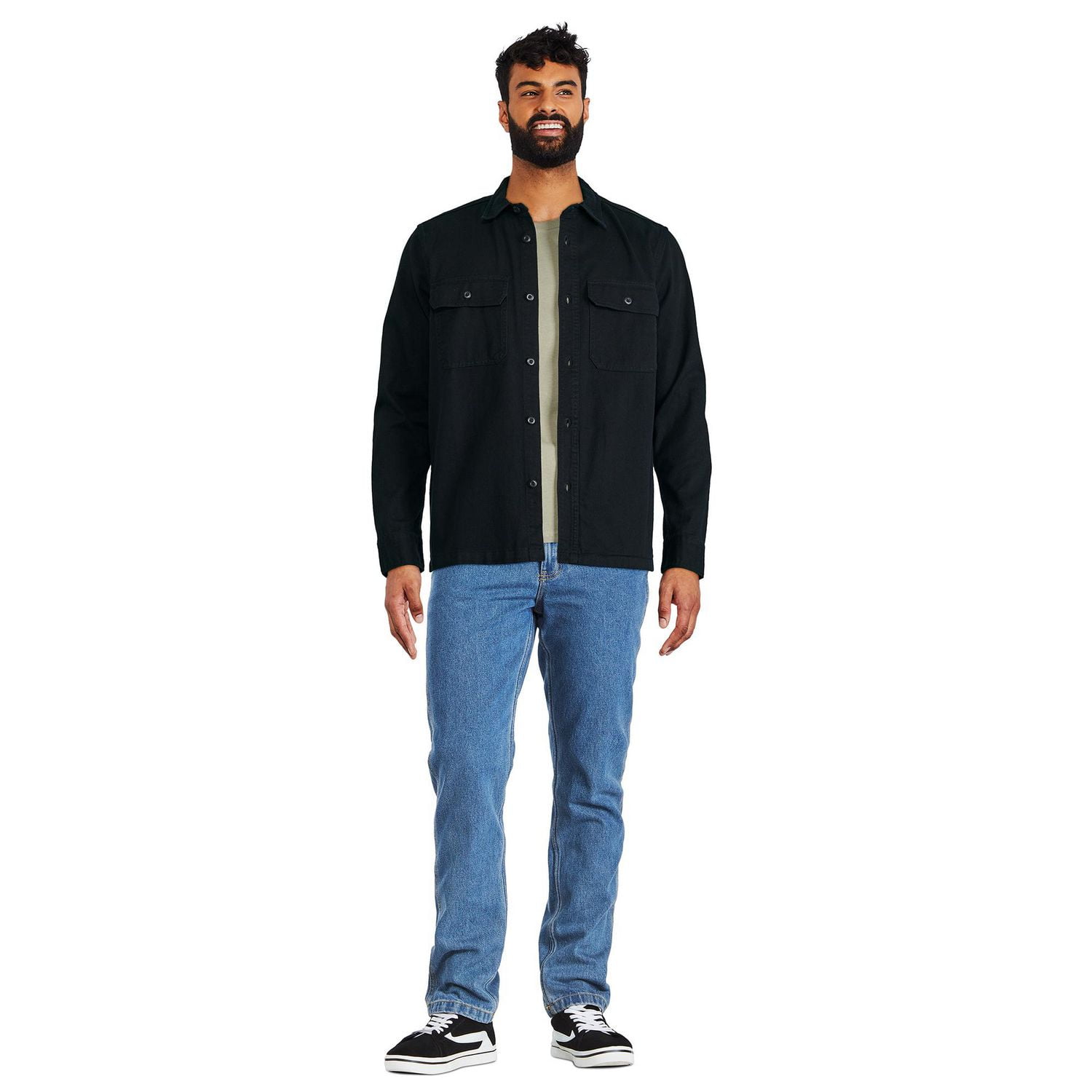 George Men's Twill Overshirt, Sizes S-2XL