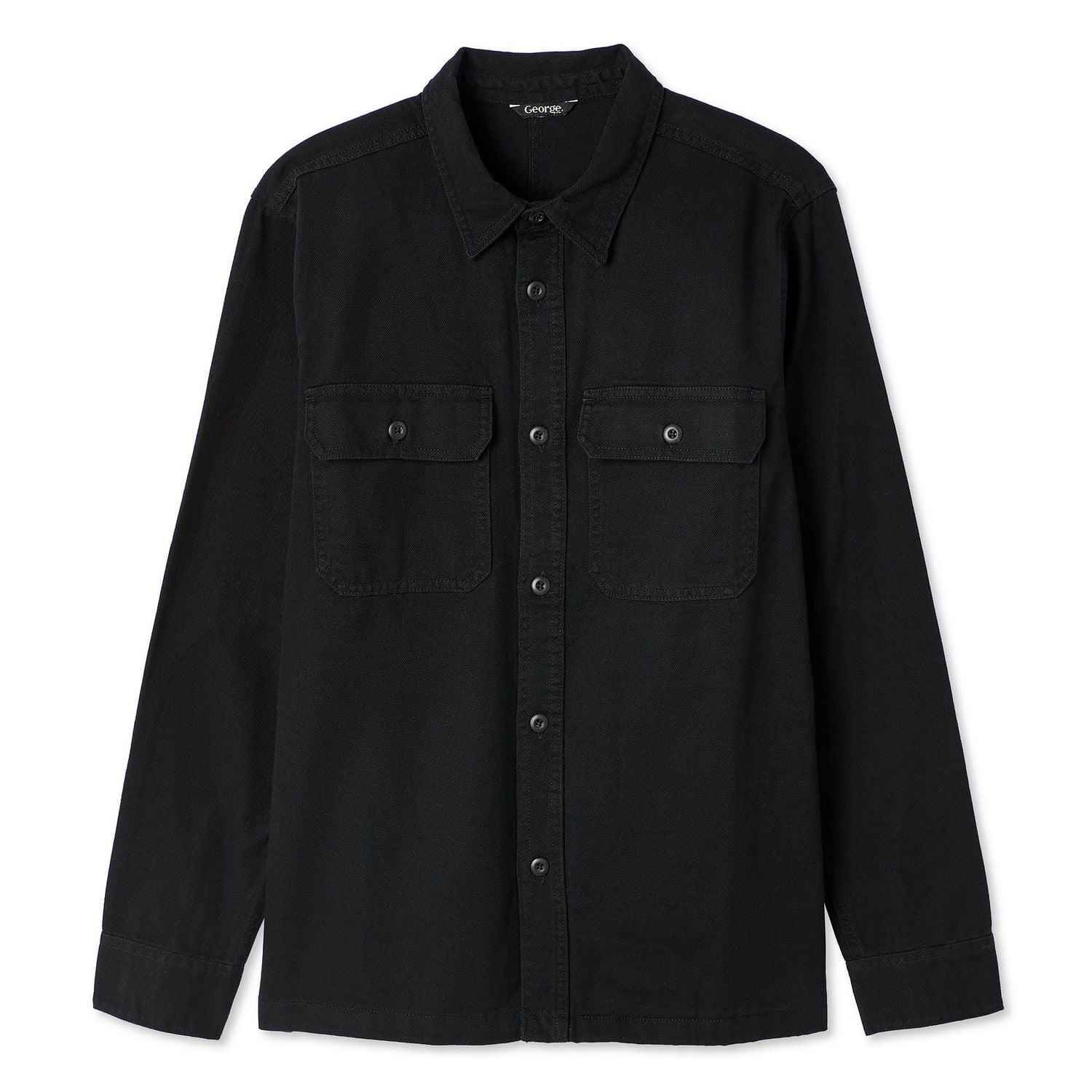 George Men's Twill Overshirt, Sizes S-2XL