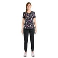 thumbnail image 2 of Scrubstar Freaky Funtime Women's V-Neck Print Scrub Top, 2 of 6