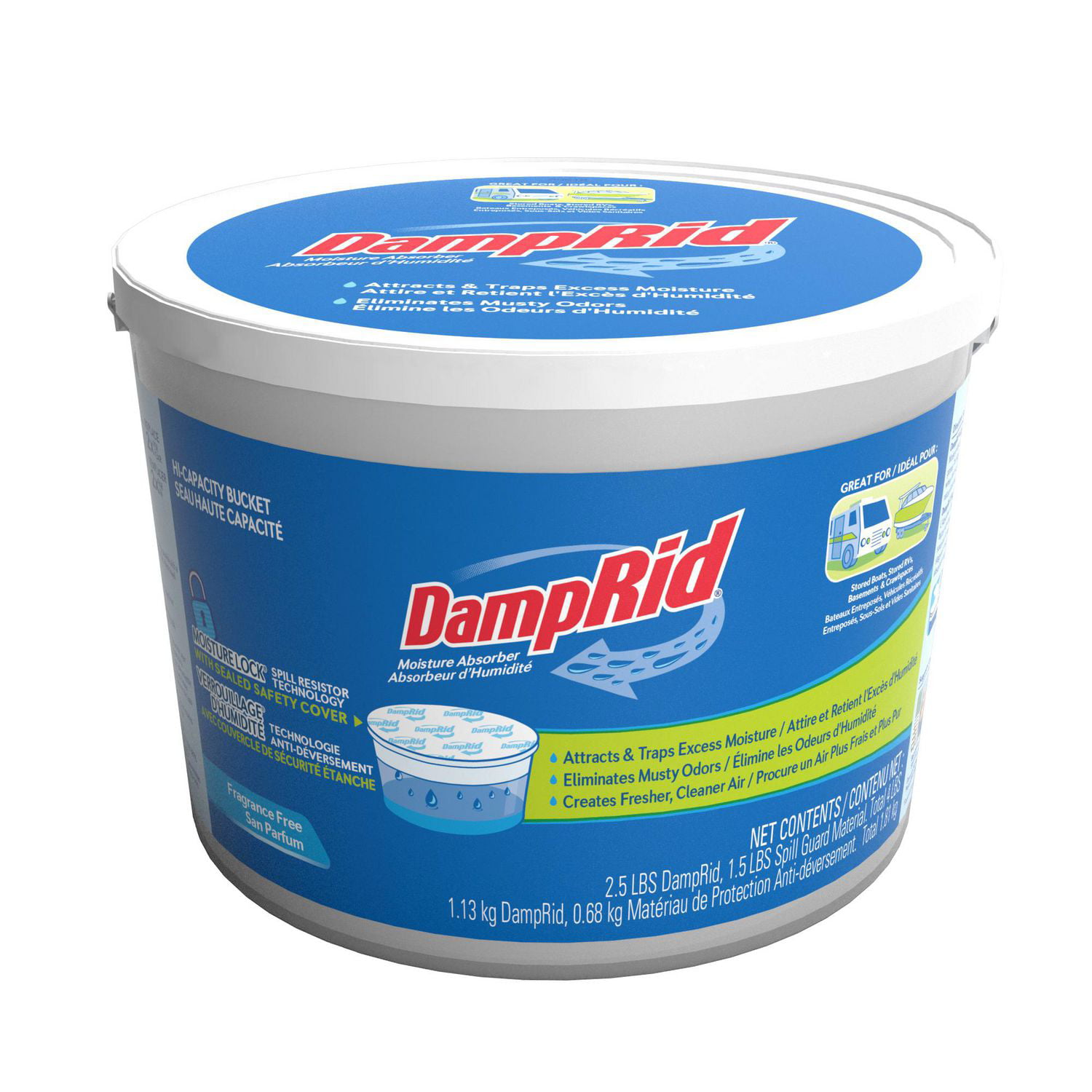 DampRid Hi-Capacity Moisture Absorber – Fragrance Free – 2LB 15.5