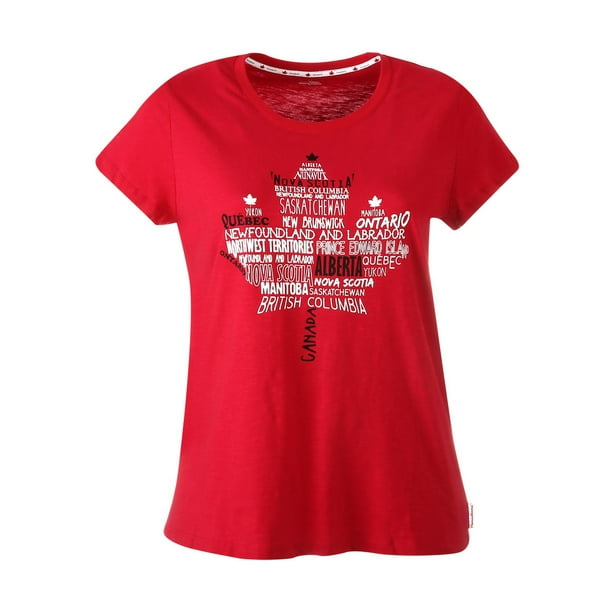 T-shirt à encolure ras du cou Canadiana pour femmes de taille plus