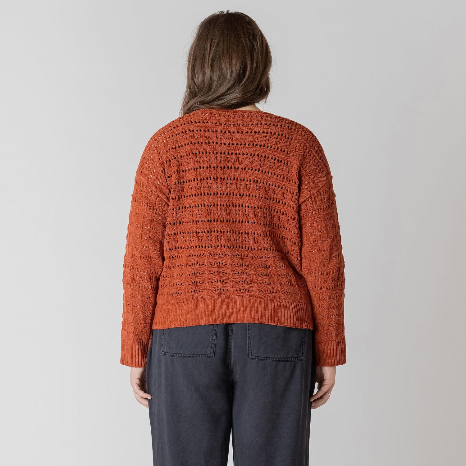 Devoted Taille Plus Femme Pull tricoté à manches longues de coupe ample