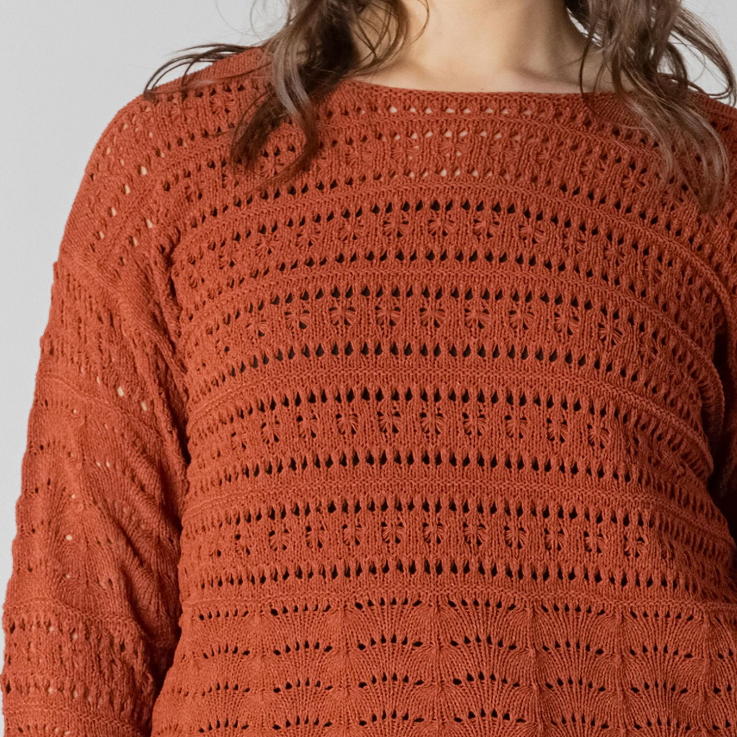 Devoted Women's Plus Loose fit long sleeve knitted sweater