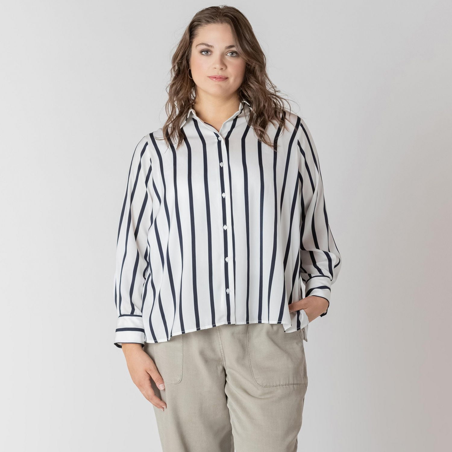 Devoted Taille Plus Femme Blouse à manches longues