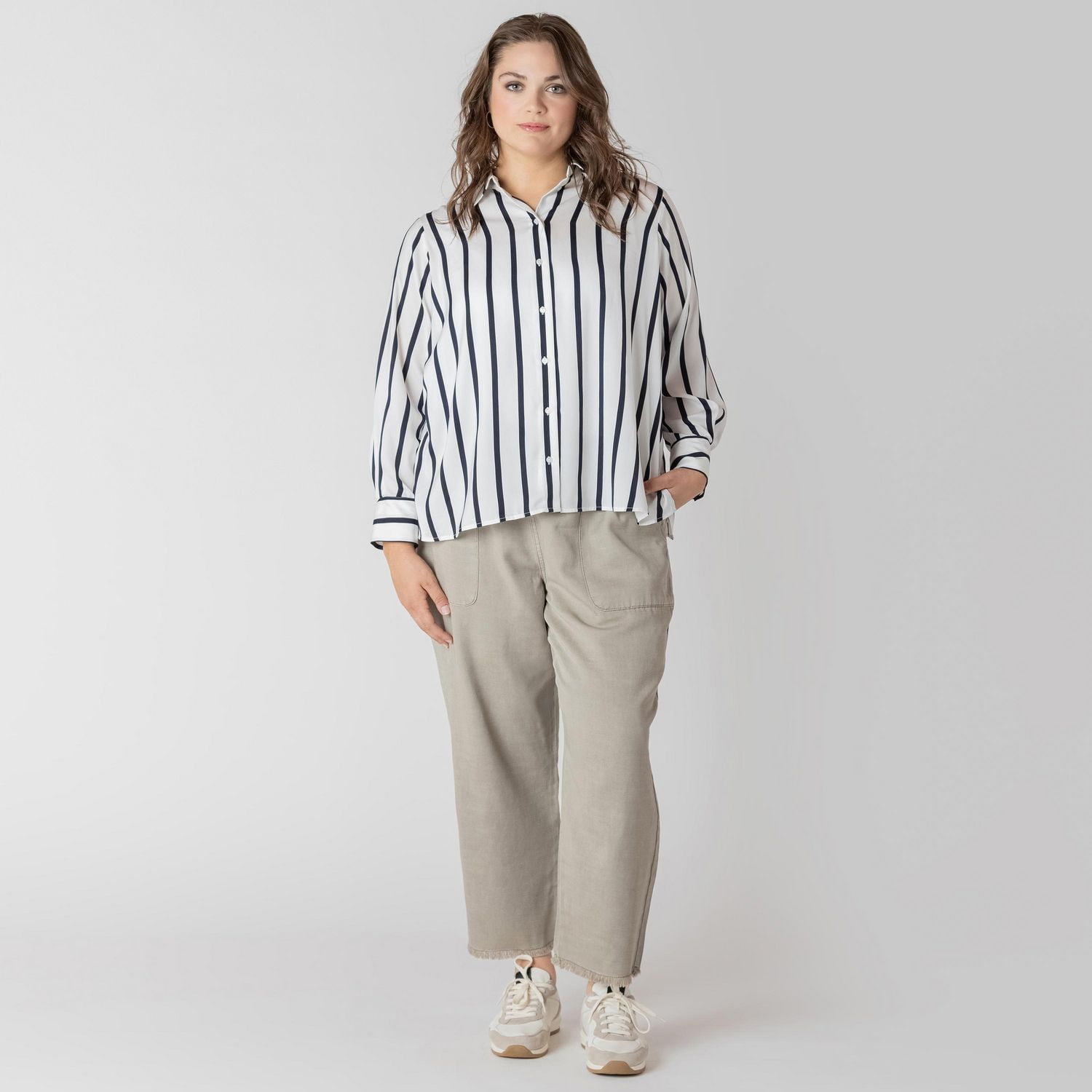 Devoted Taille Plus Femme Blouse à manches longues