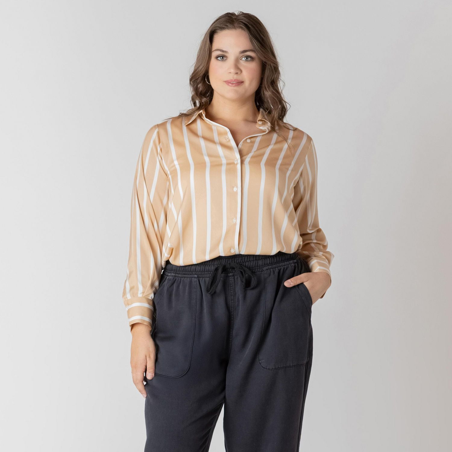 Devoted Taille Plus Femme Blouse à manches longues