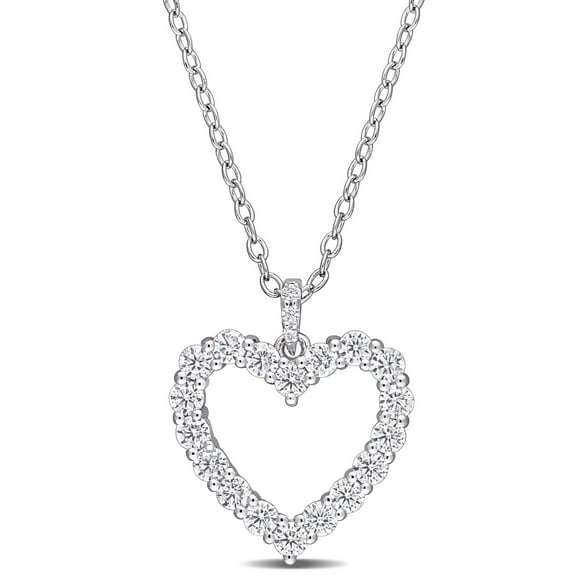 Pendentif cœur de Miabella avec 3/5 CT PBT de moissanite en argent sterling