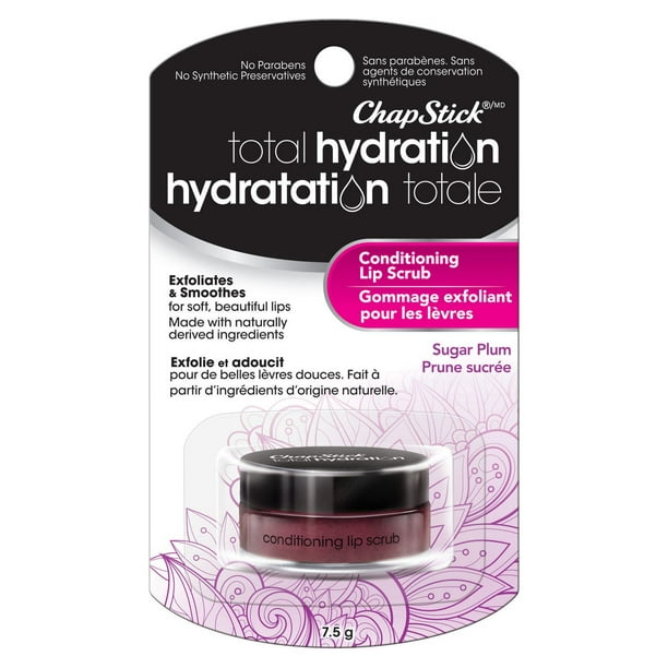 Gommage exfoliant pour les lèvres ChapStick Hydratation totale (prune sucrée, emballage de 1)