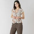 thumbnail image 3 of Devoted Flowy floral ruffled short sleeve blouse, 3 of 4