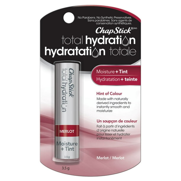 Baume pour les lèvres Hydratation + teinte ChapStick Hydratation totale (merlot