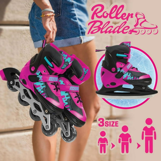 Roller et patin à glace réglables et convertibles Rugged Racer