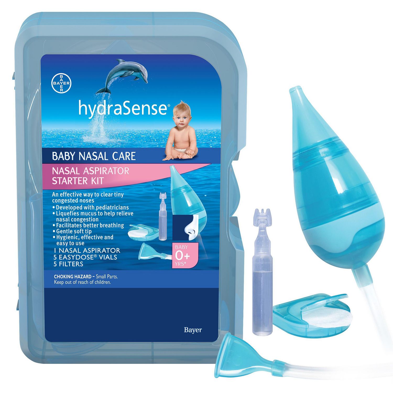 hydraSense Mouche bébé, soins du nez pour bébé, soulage en douceur la congestion chez les bébés, sans médicament, eau de mer de source naturelle à 100 %, sans agent de conservation
