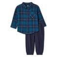 thumbnail image 1 of George Baby Boys' Flannel Shirt 2-Piece Set, 1 of 2