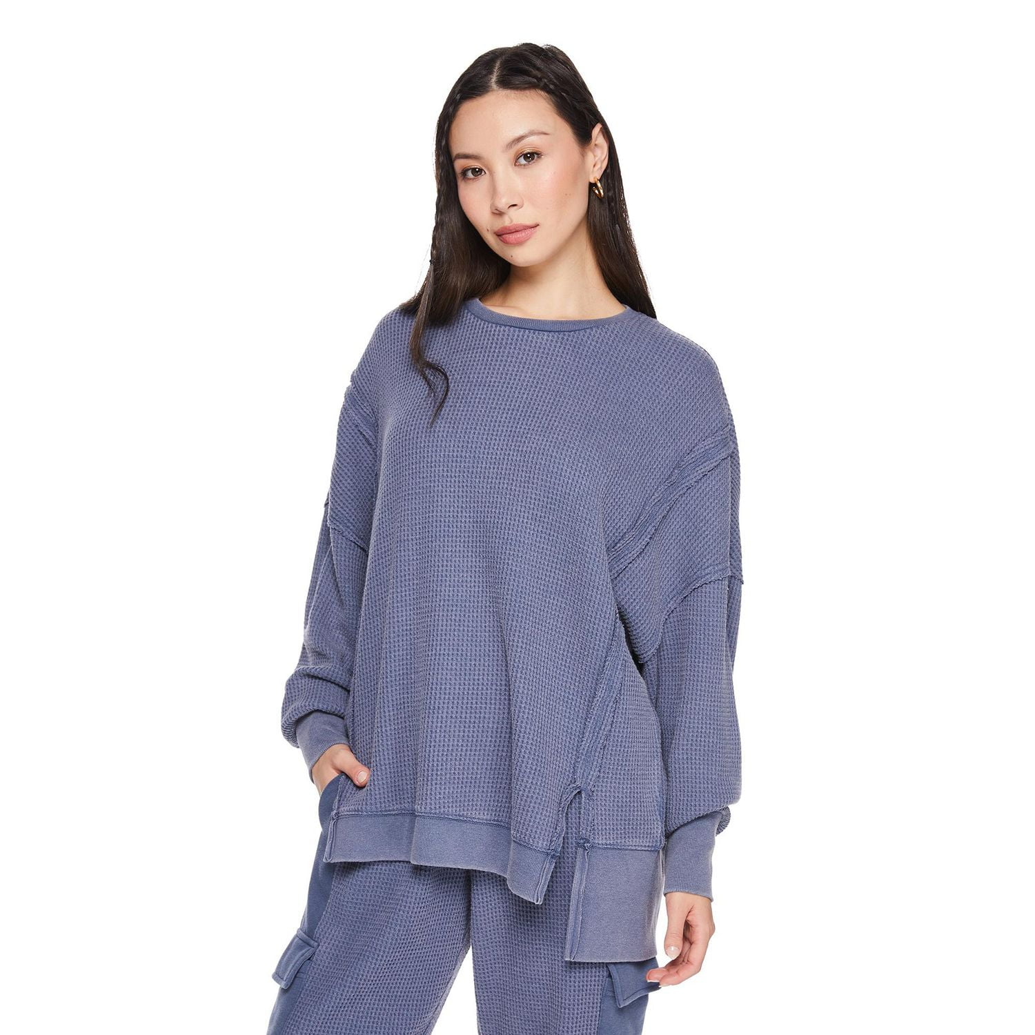 Wild Skye Women's Long Sleeve Waffle Top, Sizes XS-XL