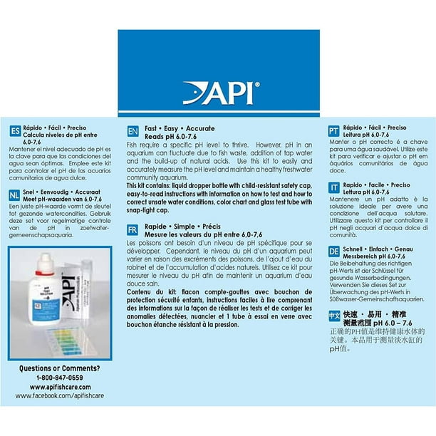 Kit de test et de réglage du pH - Eau douce - API