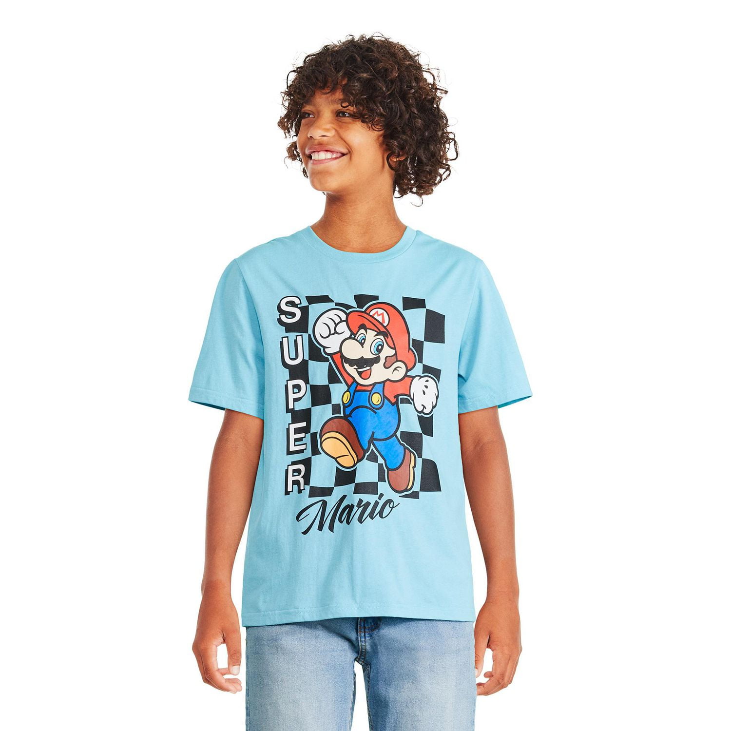 Super Mario Boys' Short Sleeve Tee, Sizes XS-XL