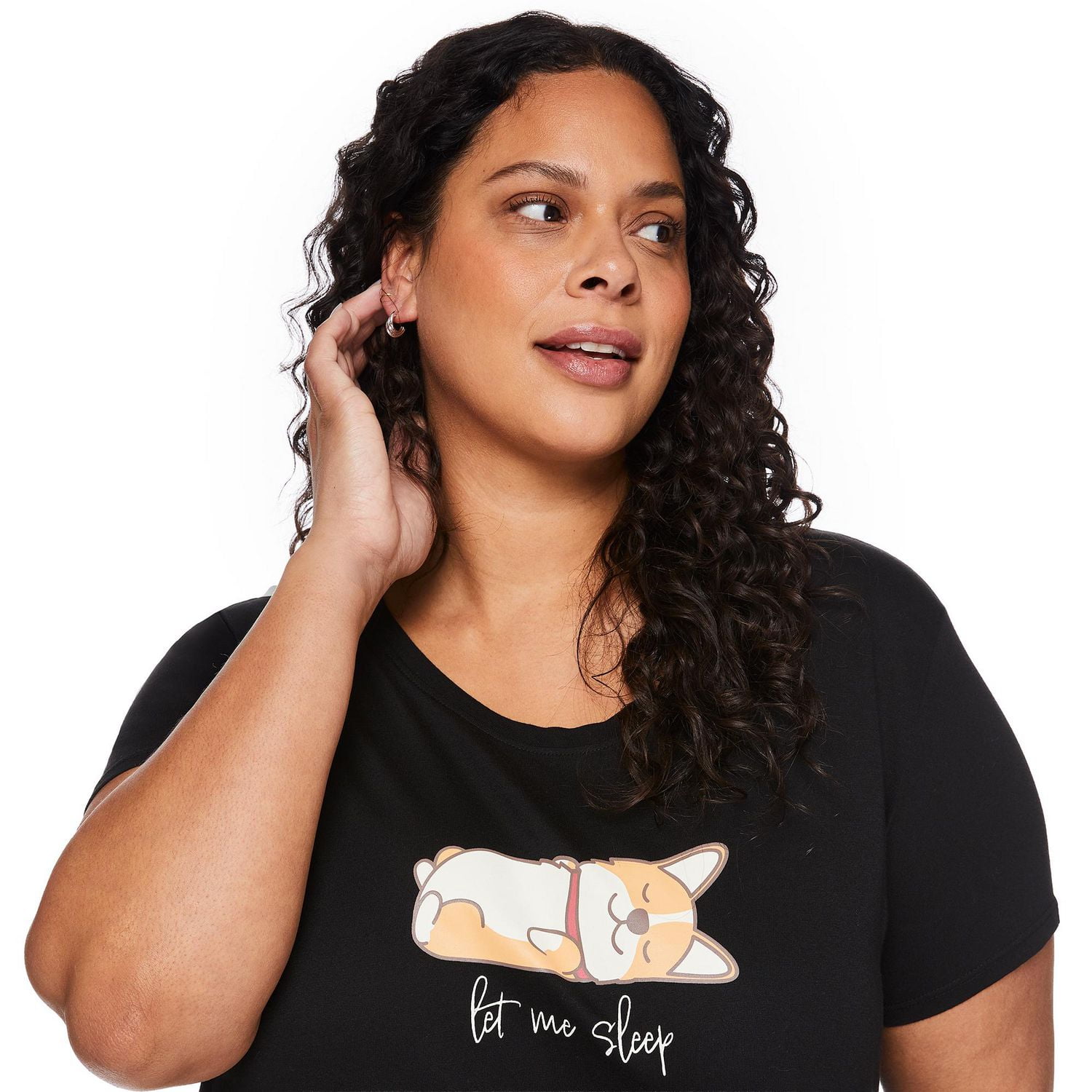 T-shirt de nuit encolure dégagée George Plus pour femmes Tailles 1X-3X