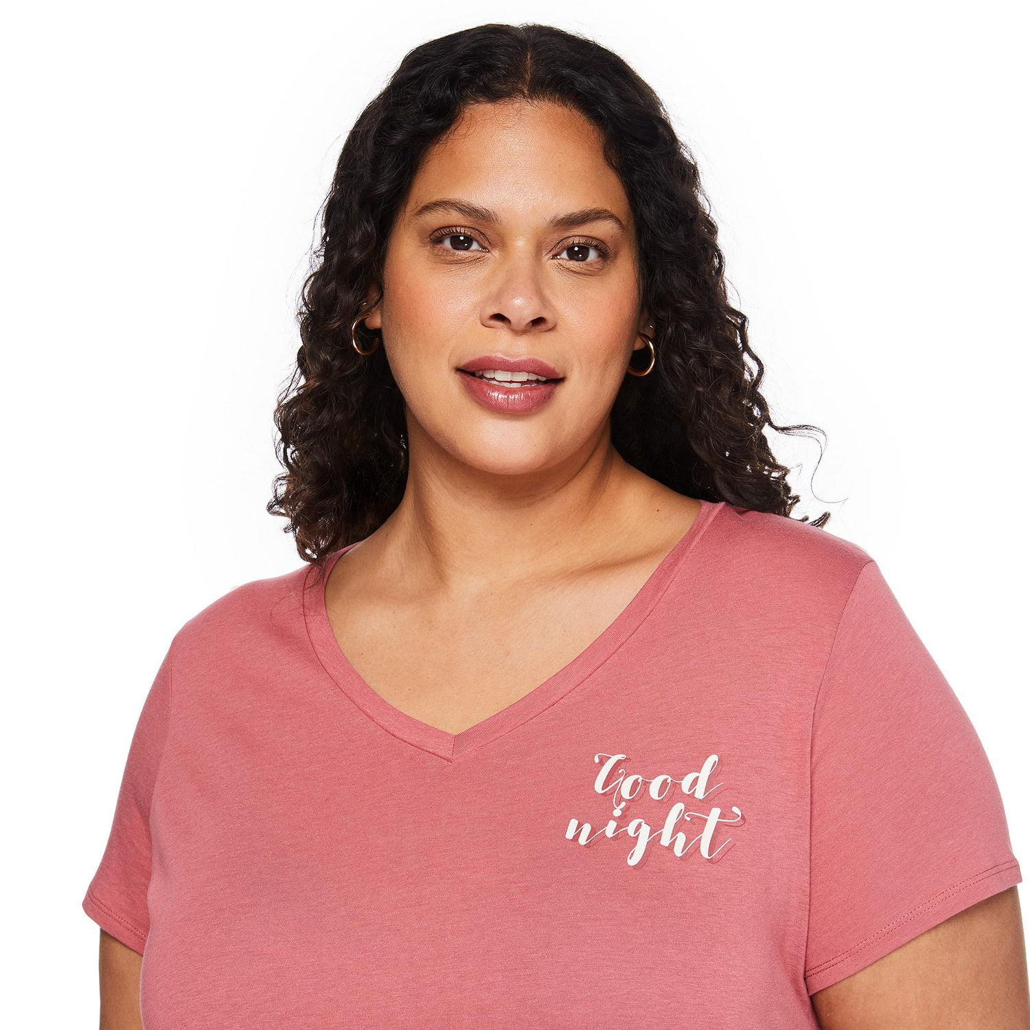 George Women's Plus V-Neckline Sleep Tee, Sizes 1X-3X