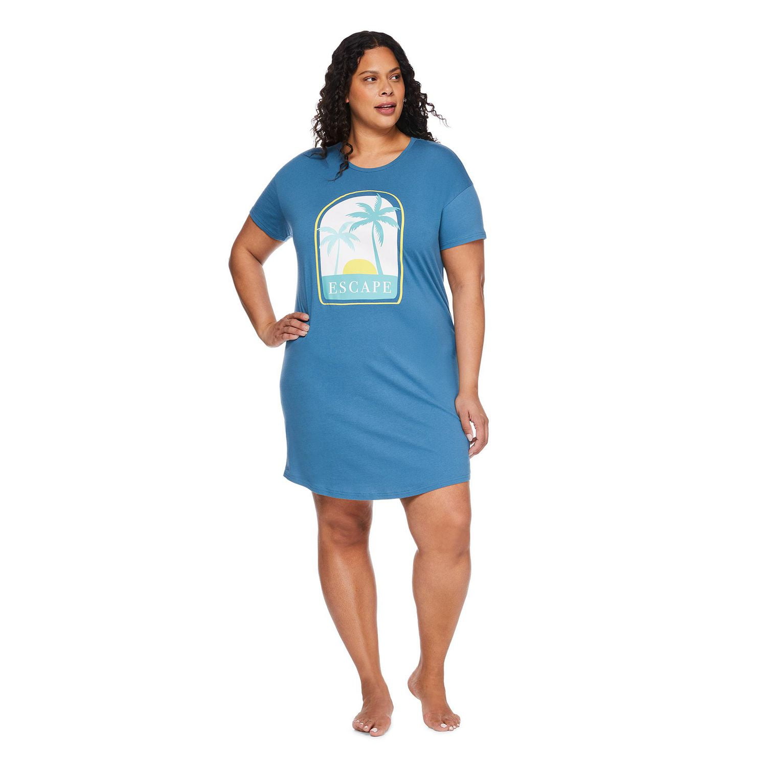 Chemise de nuit à encolure ras du cou George Plus pour femmes