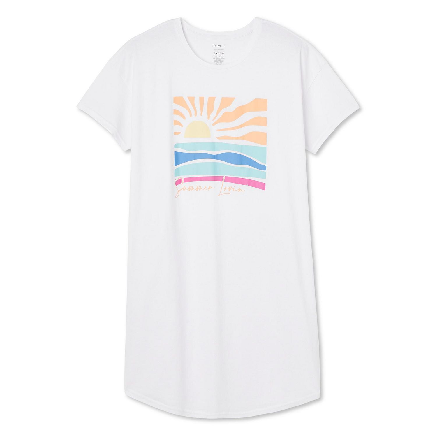 Chemise de nuit à encolure ras du cou George Plus pour femmes