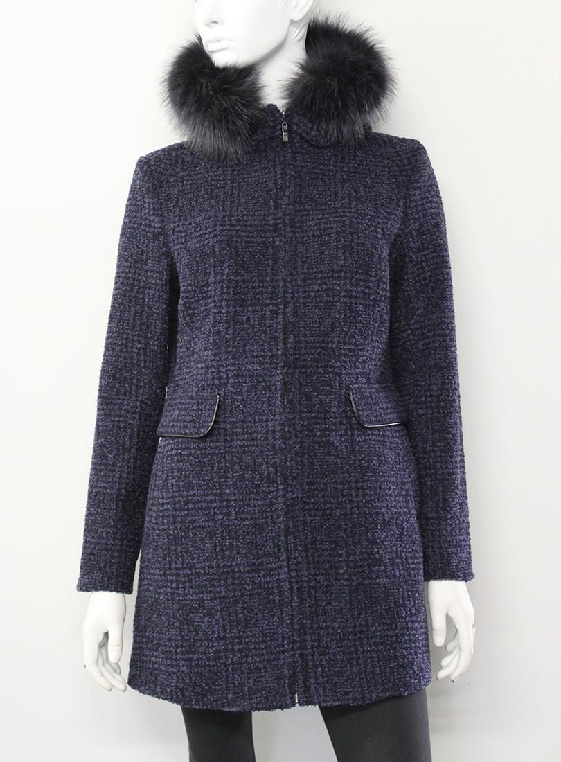 Novelti Women’s Boucle Plaid Coat Faux Fur Hood Jacket | Walmart Canada