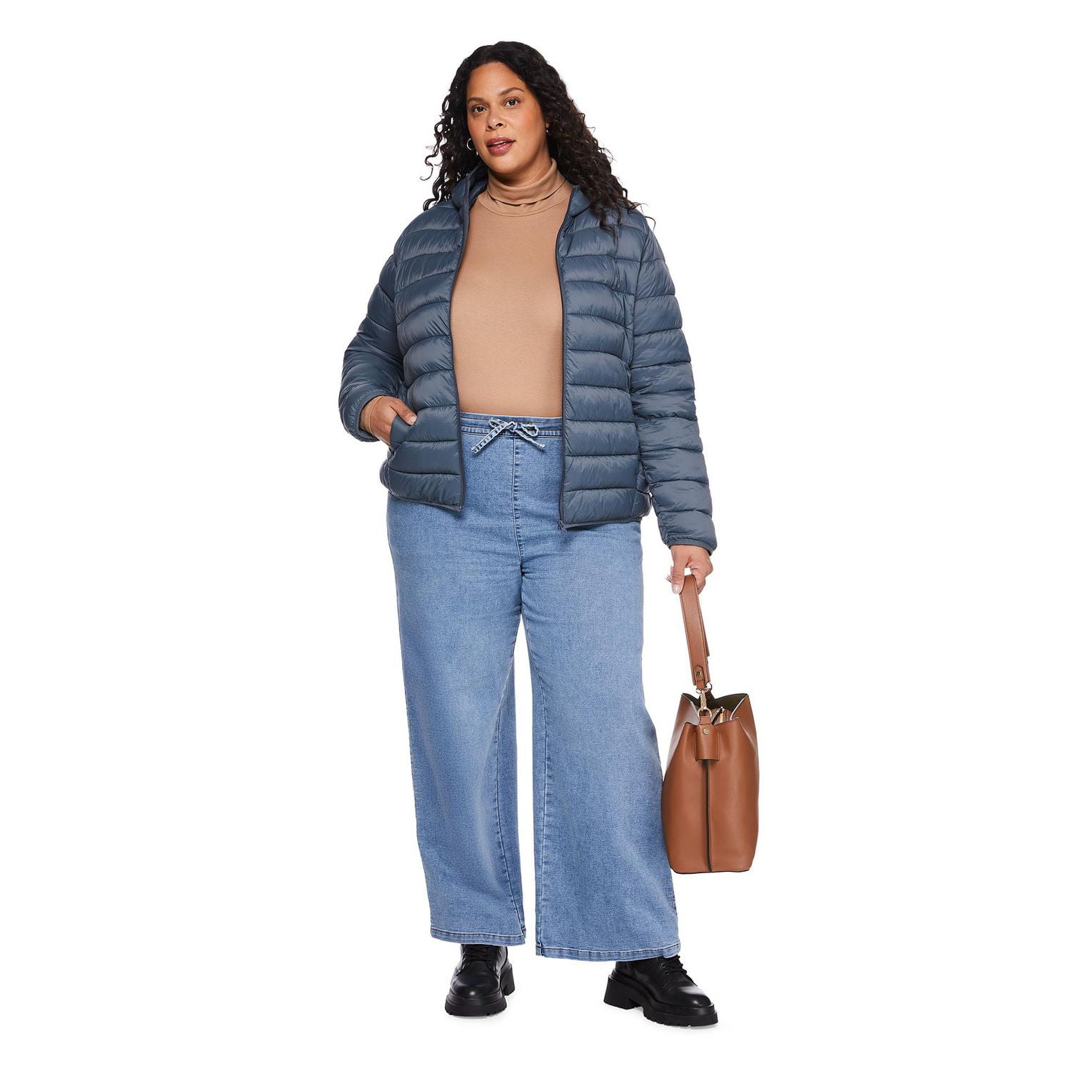 George Women's Plus Packable Puffer Jacket, Sizes 1X-4X