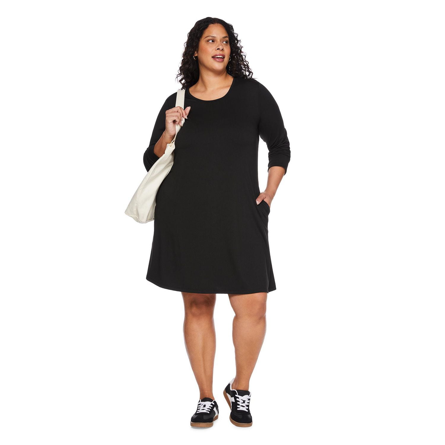 George Women's Plus 3/4 Sleeve Dress