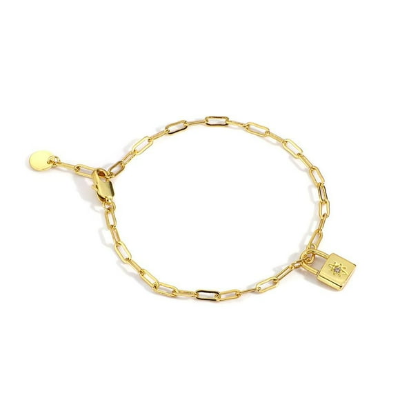 Luxury Designs Gold-plated Wish lock Paper Clip Bracelet