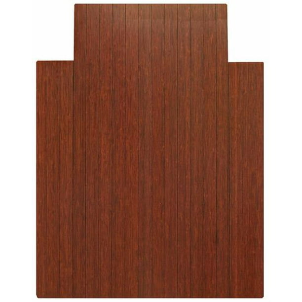 Le sous-chaise de bambou, rectangulaire avec lèvre pour moquette veloutée ayant une épaisseur et tous les types de planchers durs, 36 po x 48 po cerise fonce