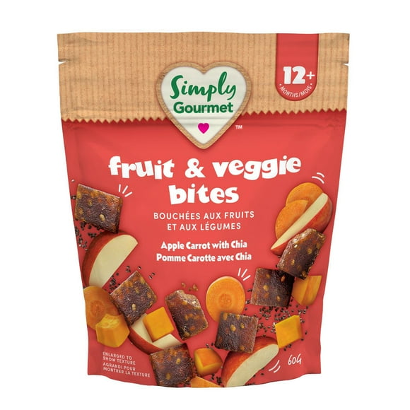 Simply Gourmet Apple Carrot with Chia Bites, Fruit & Veggie Bites