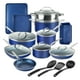 GranitPierre Diamant Ensemble de casseroles et poêles Express, batterie de cuisine complète de 20 pièces + ustensiles de cuisson, antiadhésif, passe au lave-vaisselle, passe au four, bleu – image 1 sur 8