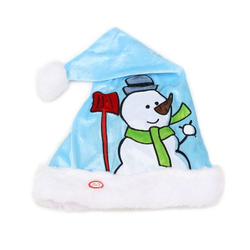 Chapeau de Père Noël ajustable animé avec lumières de 15-17 po