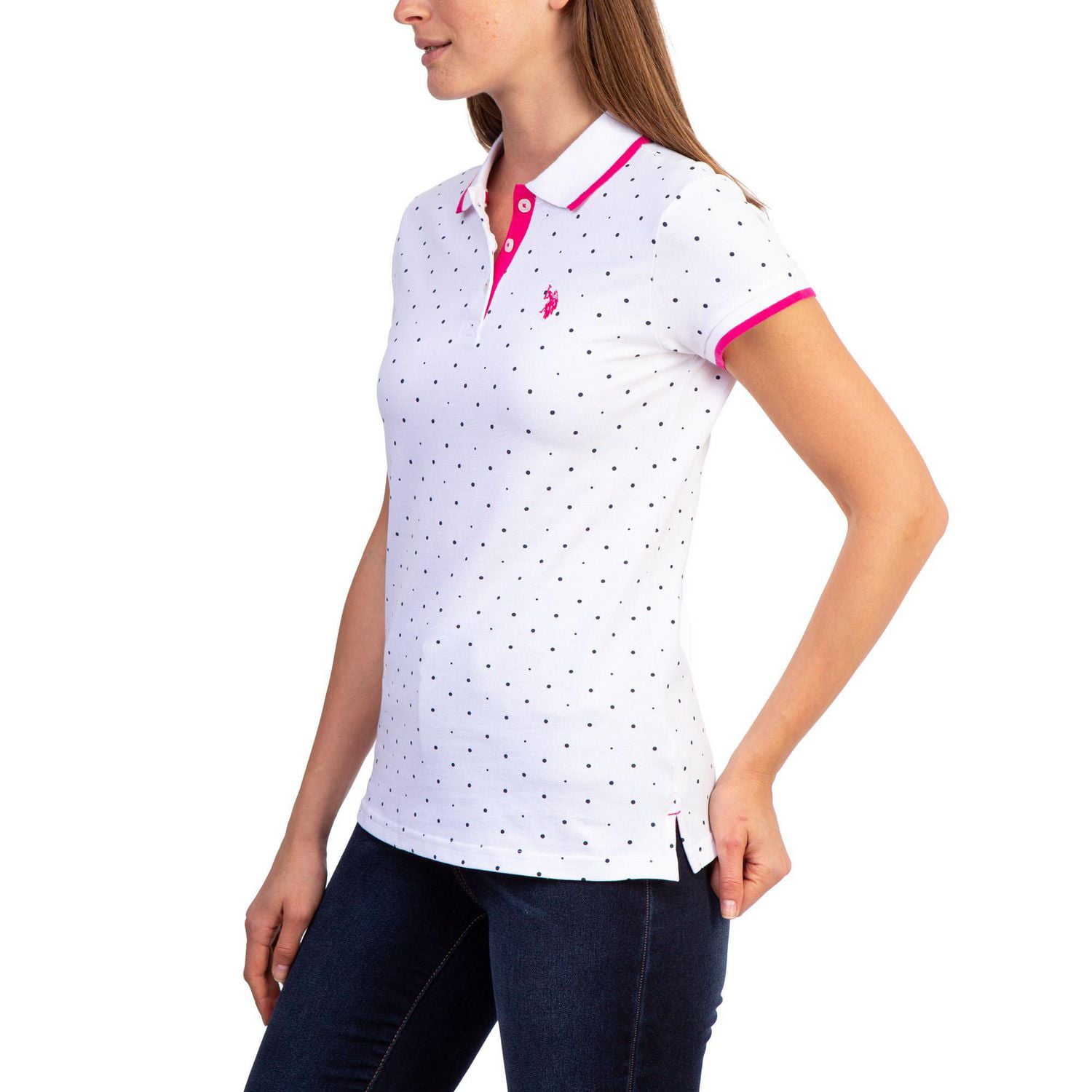 U.S. POLO ASSN Polo imprimé à pois pour femmes