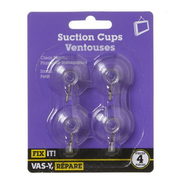 Small Suction Cup Hook 4 Pieces, Suction cups are for smooth, non porous surfaces. Attach and remove easily from glass, tile, glazed porcelain, and fiberglass.