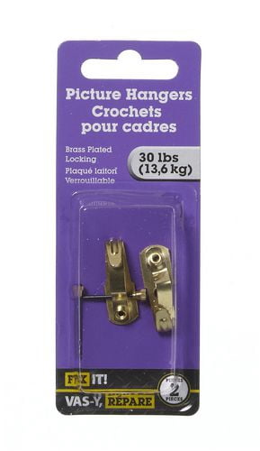 Lot De 20 Crochets Muraux En Laiton Pour Cadres - 24mm - Quincaillerie Ancienne