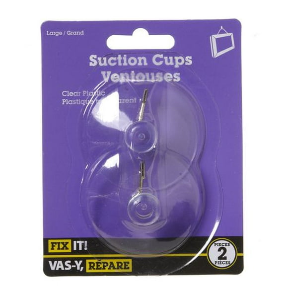 Large Suction Cup Hook 2 Pieces, Suction cups are for smooth, non porous surfaces. Attach and remove easily from glass, tile, glazed porcelain, and fiberglass.