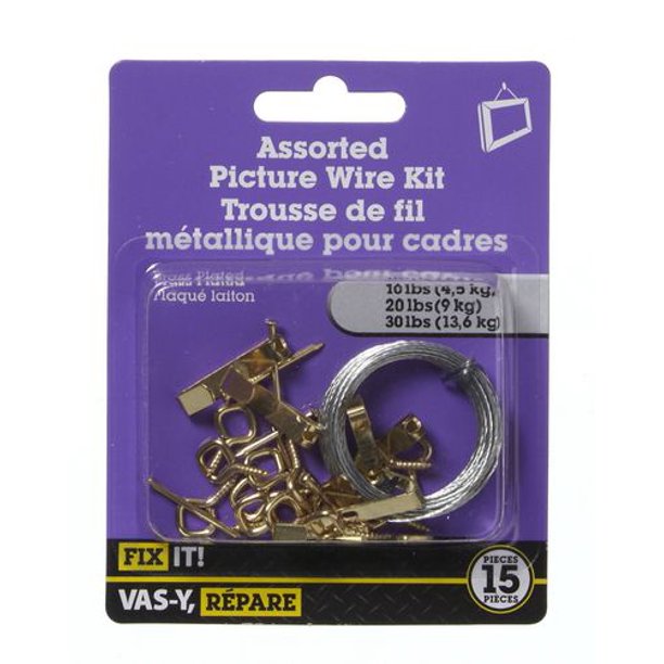 Assorted Picture Wire Kit 15 Pieces, These traditional picture hangers ...