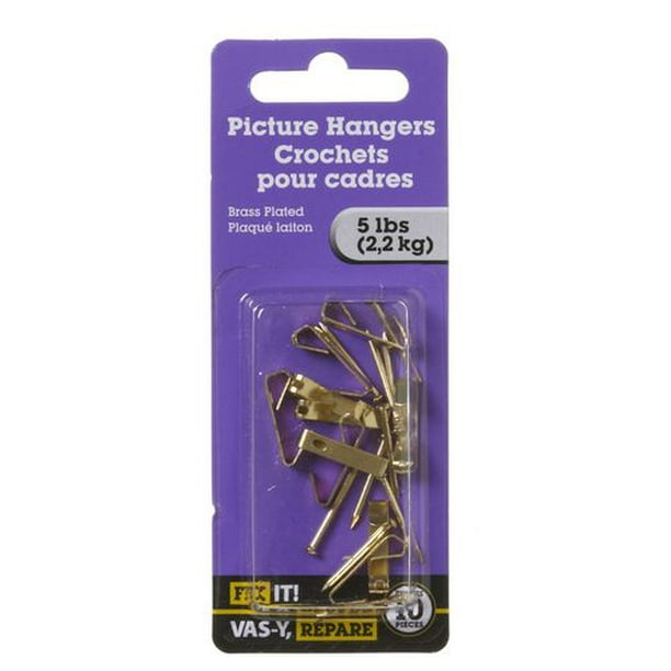 5Lb Brass Plated Picture Hanger 10 Pieces, These traditional picture