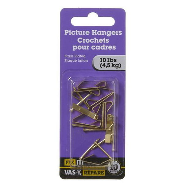 Brass Plated Picture Hanger 10 Pieces, These traditional picture