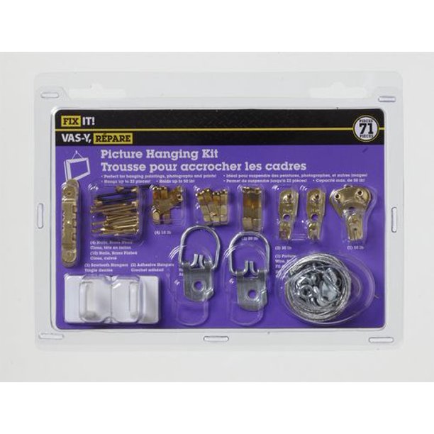 Picture Hanging Kit 71 Pieces, Essential assortment of picture hangers. Walmart.ca