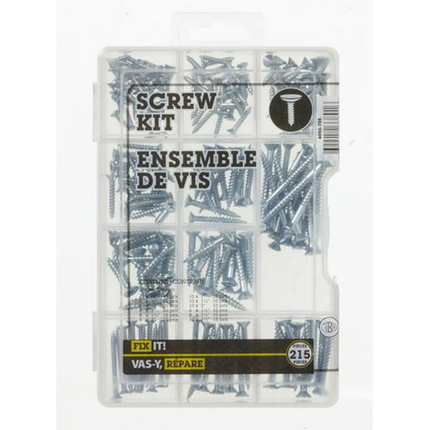 Wood Screw Kit 215 Pieces Walmart.ca