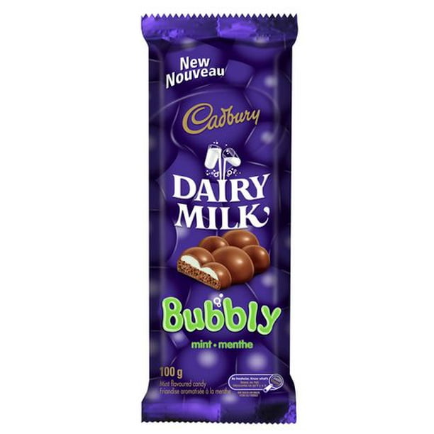 Barre de chocolat à la menthe Bubbly Dairy Milk de Cadbury